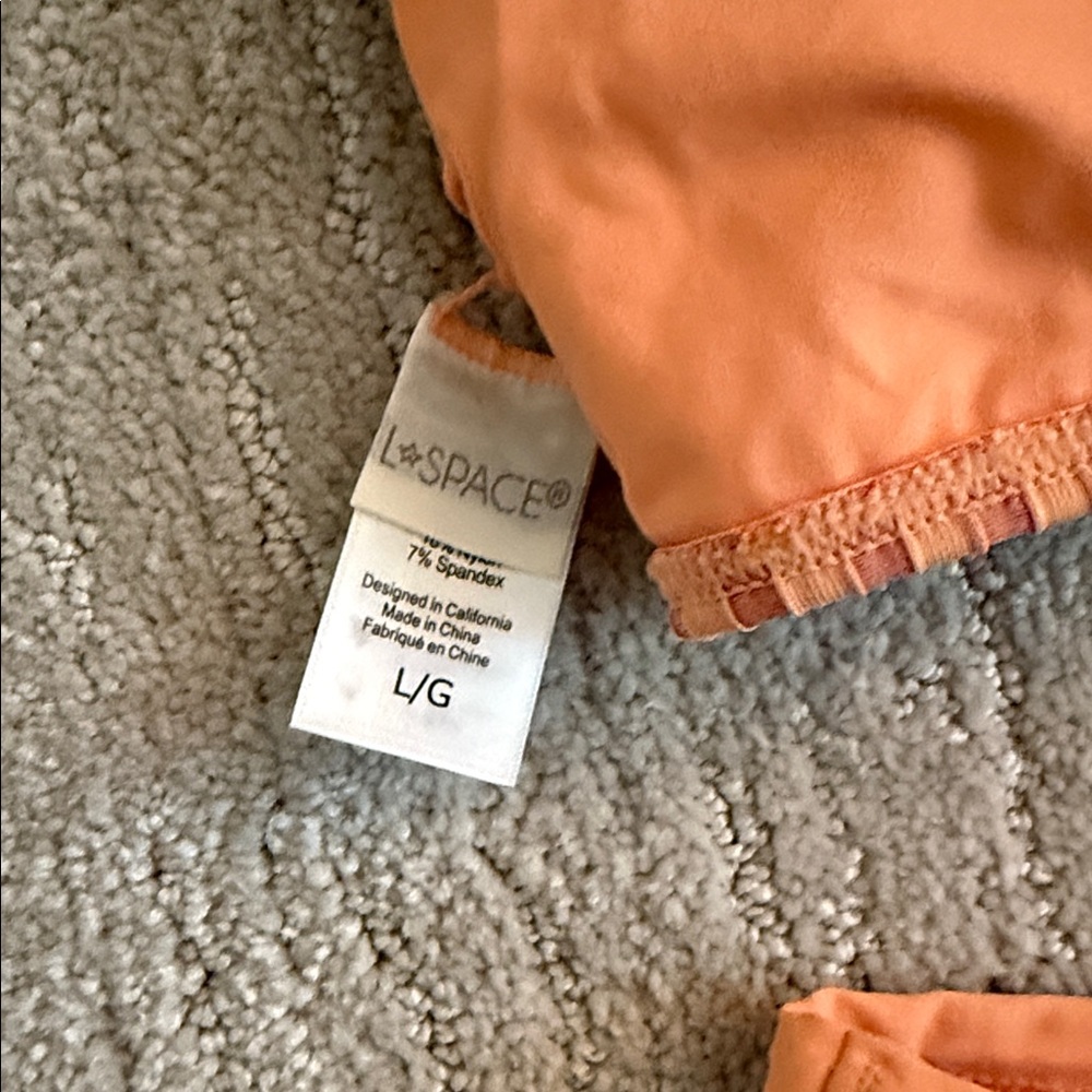 l*space Orange Ribbed One-Shoulder Bikini Set - Picture 5 of 6